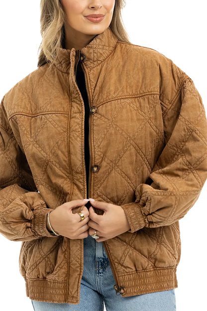 Luxe Garment Washed Oversized Jacket