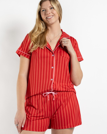 Carissa Stripe Button Up Sleep Shirt