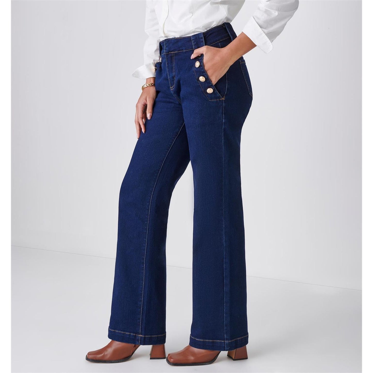 Wide Leg Denim Jeans