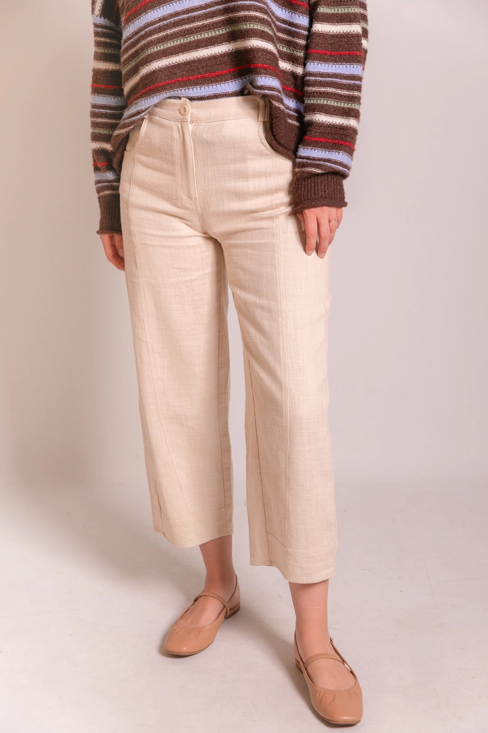 Ramie Cropped Trousers