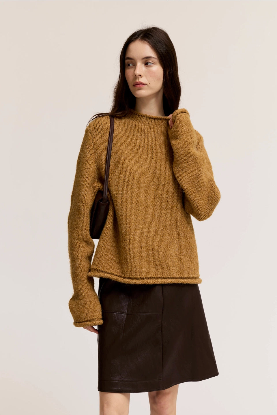 Rolled Edge Sweater Top