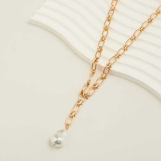 Renee Genuine Pearl Pendant Y-Necklace