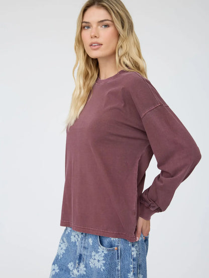 Maroon Long Sleeve Crew Neck