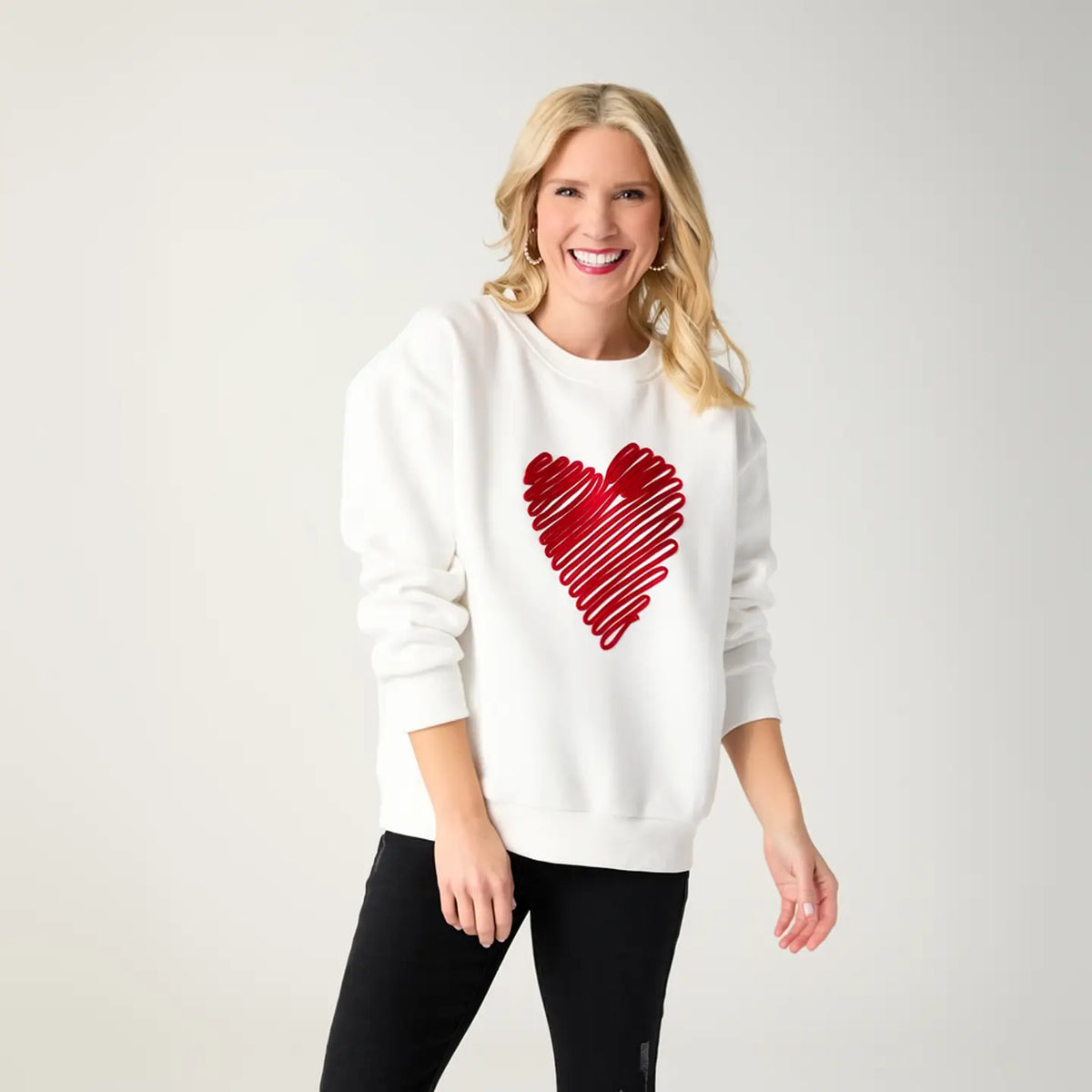 Squiggly Ribbon Heart Sweatshirt