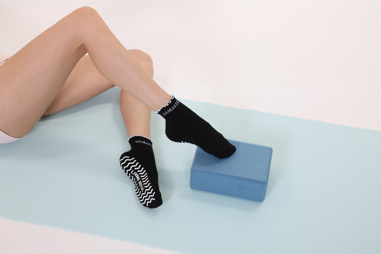 Black Stripe Grip Socks