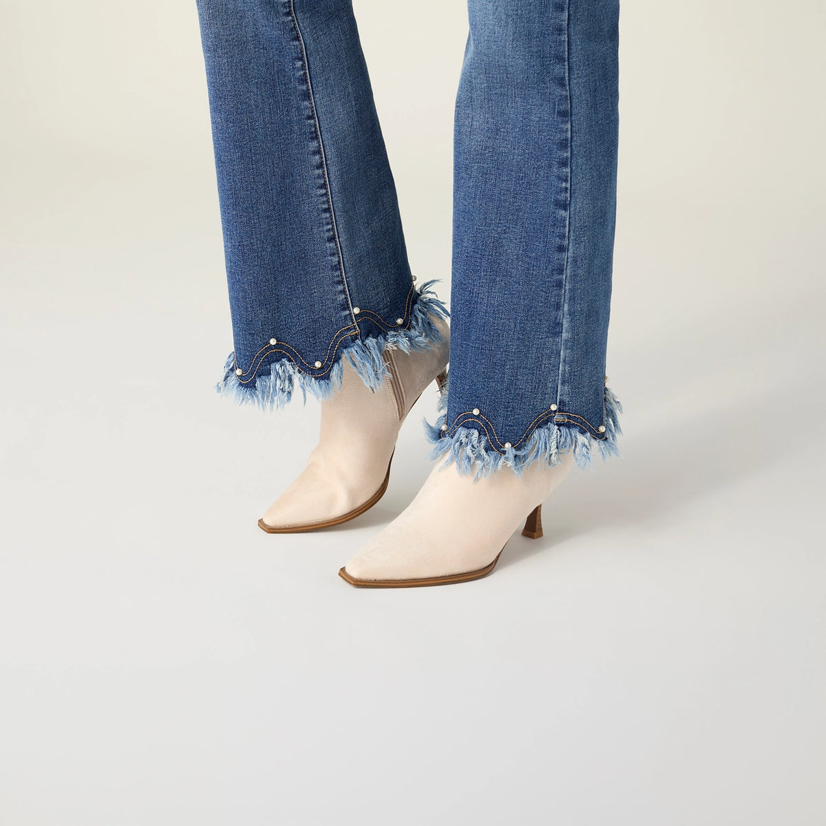 Everstretch Flare with Pearl & Fringe Hem
