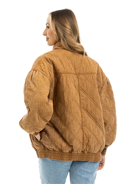 Luxe Garment Washed Oversized Jacket