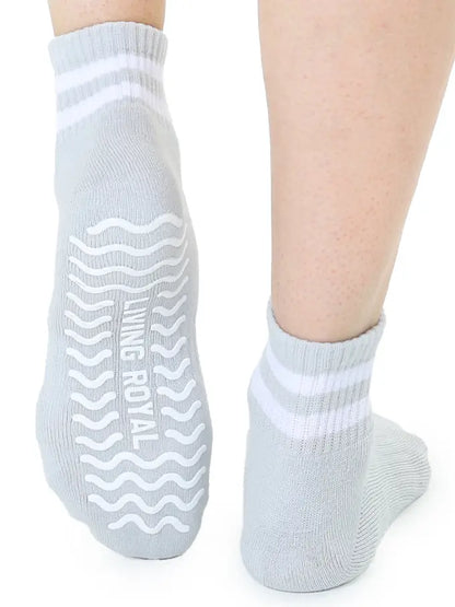 Grey Stripe Grip Socks