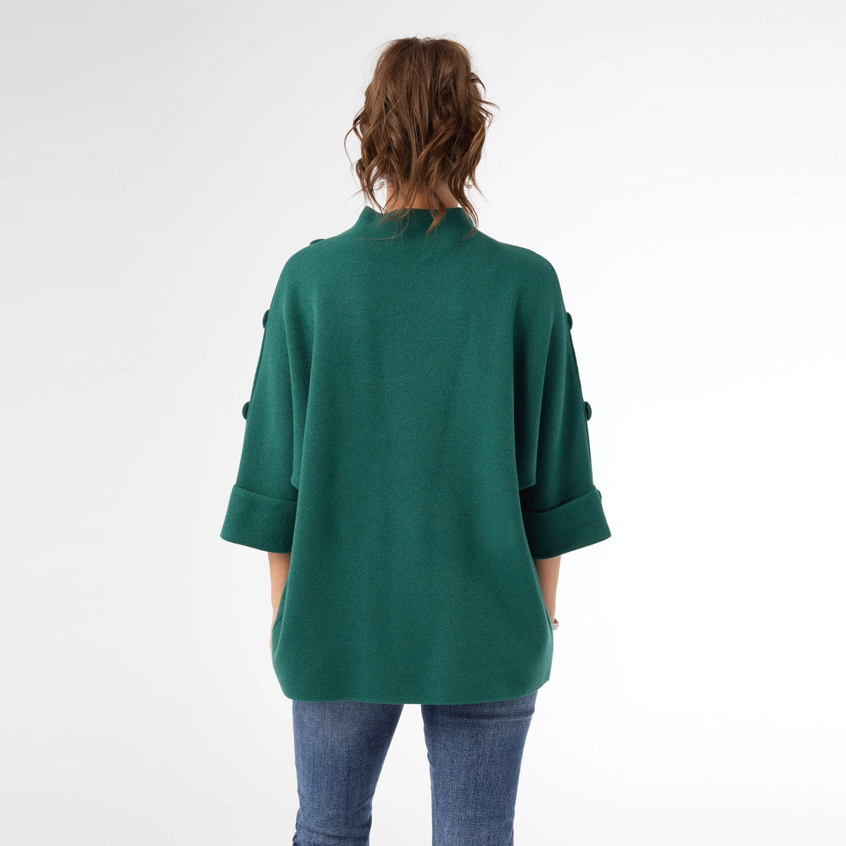 Heavenly-Luxe Elbow Sleeve Funnel Neck