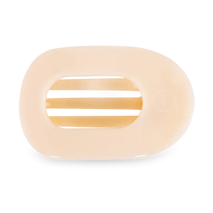 Round Flat Hair Clip | Almond Beige | Medium