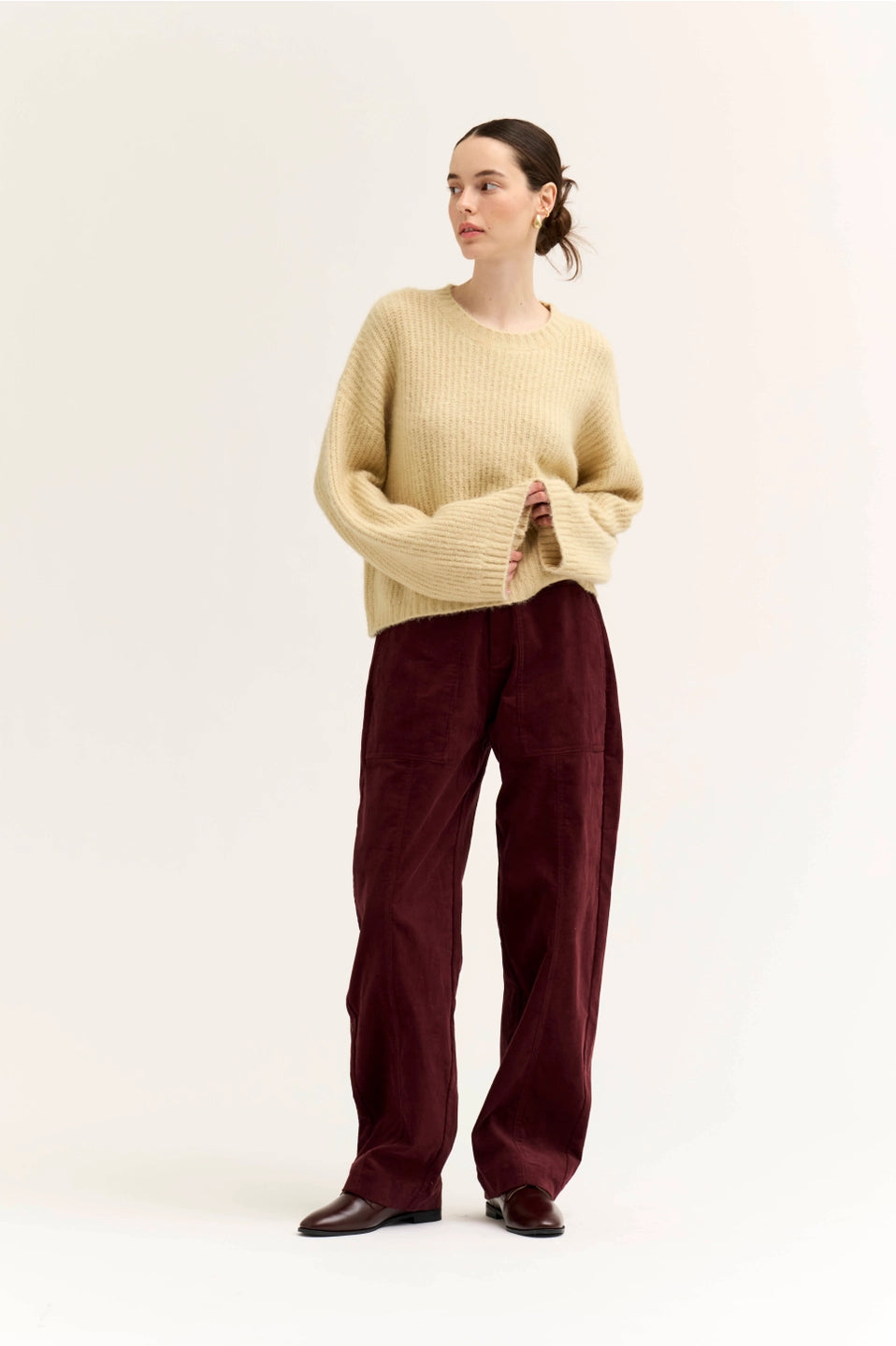 Loose Fit Fuzzy Yarn Sweater