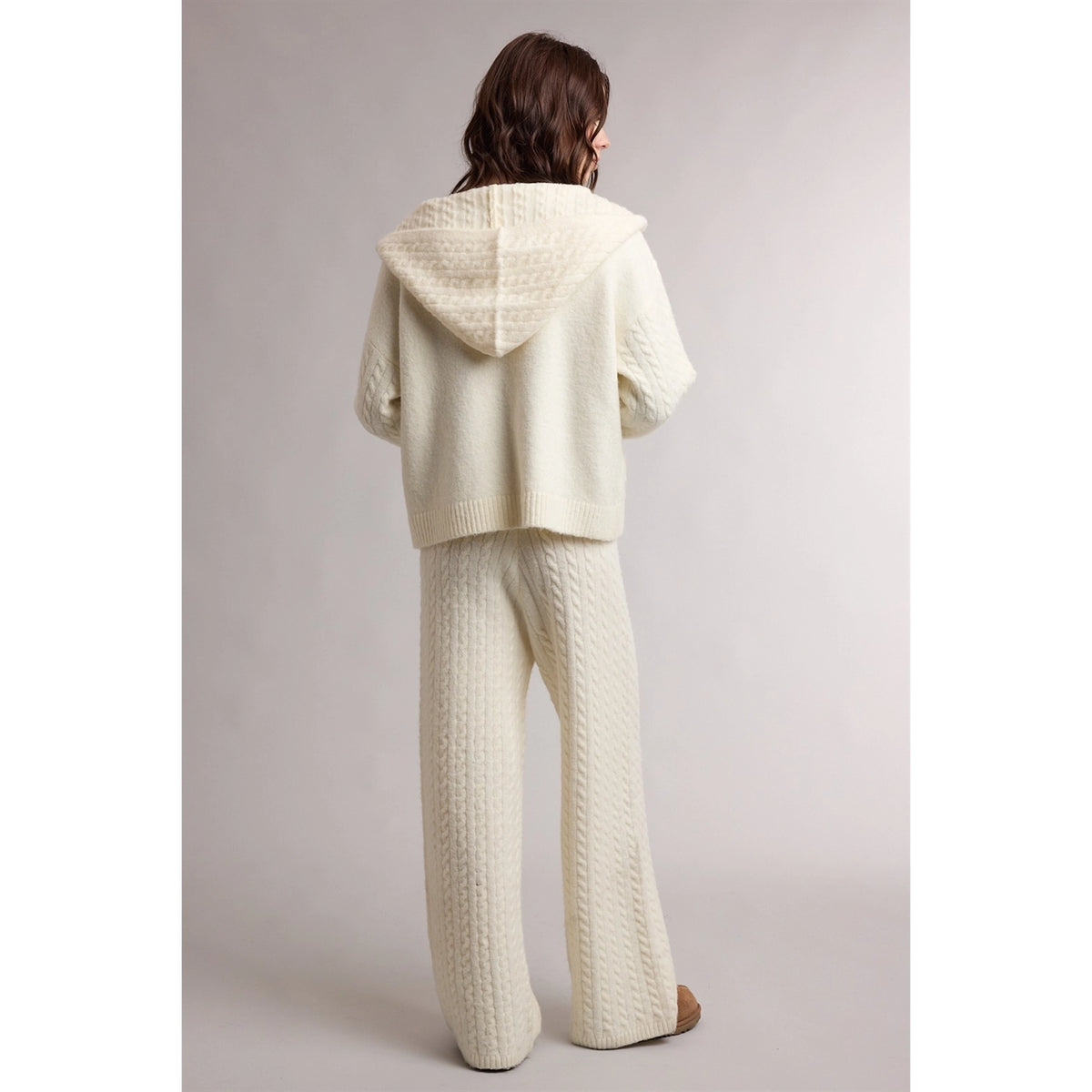 Elastic Waist Cable Knit Pants