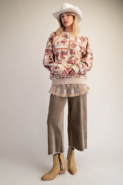 Stud Detailing Washed Corduroy Pants