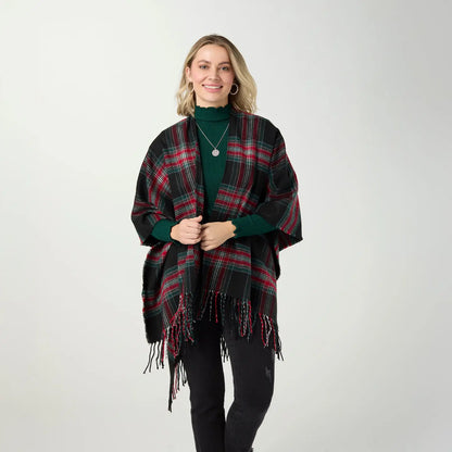 Plaid Fringe Wrap