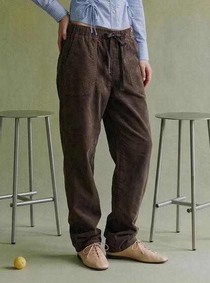 Corduroy Relaxed Drawstring Pants