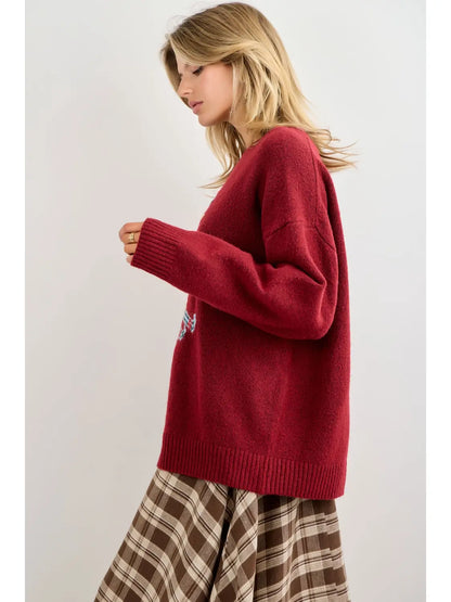 Skiing Duck Knit Sweater