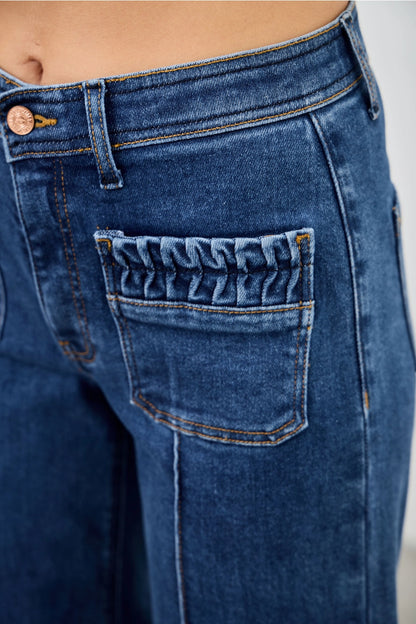 Mid Rise Wide Crop Jeans