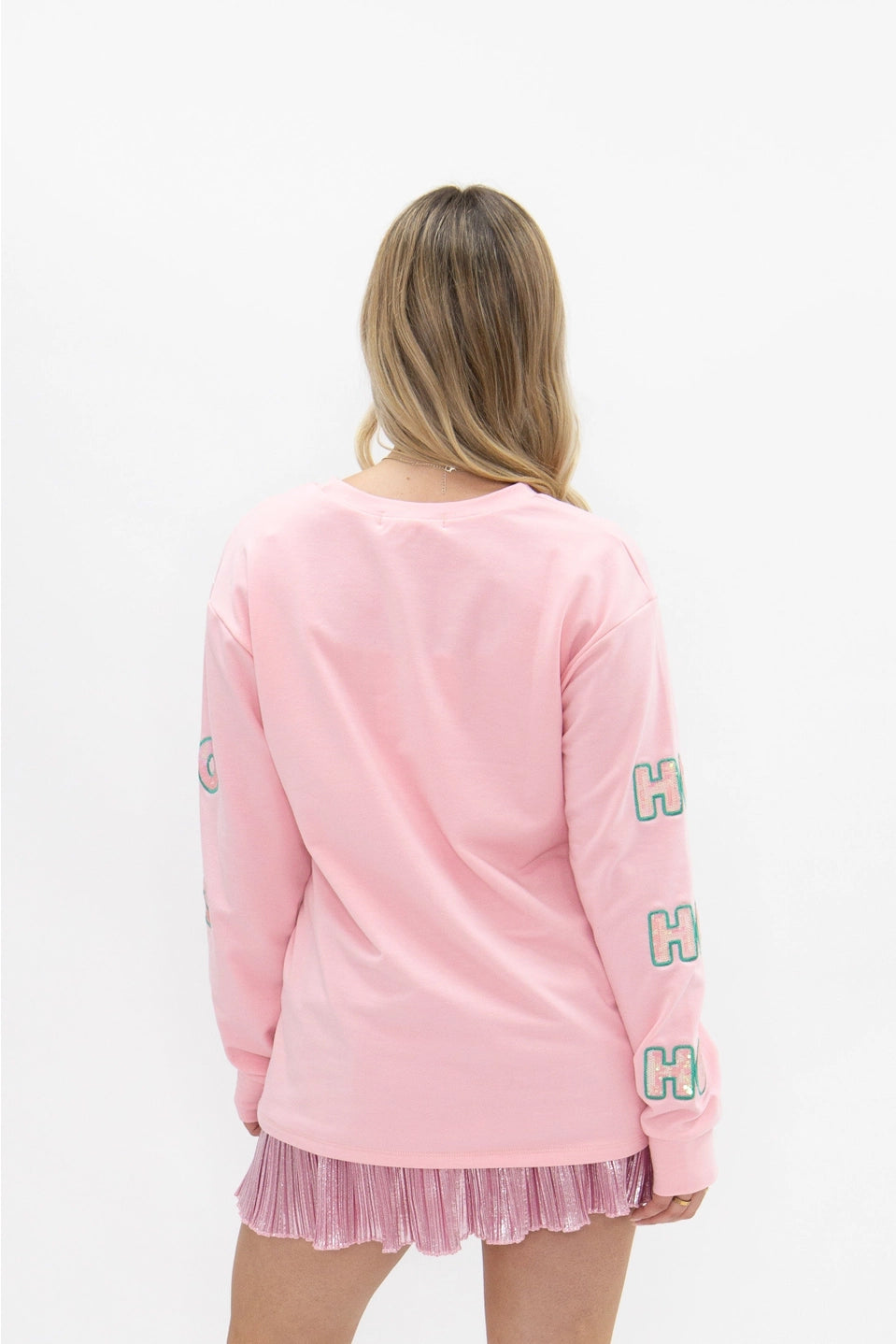 Pastel Sequin Santa Patch Top