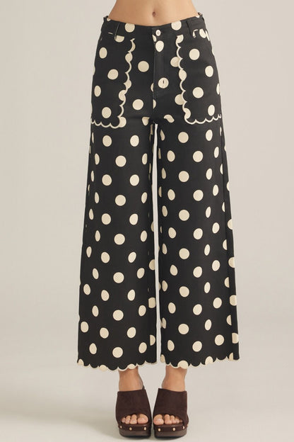 Polka Dot Wide Leg Pants
