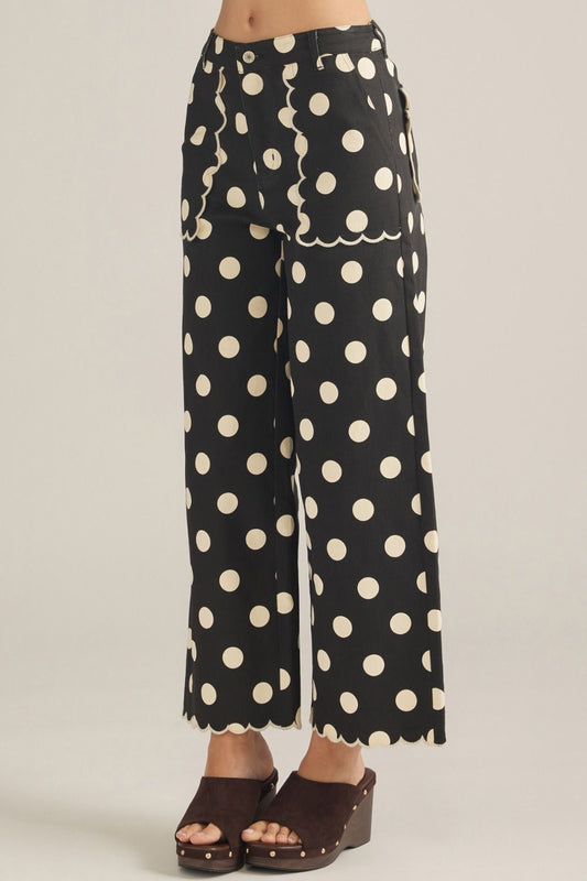Polka Dot Wide Leg Pants