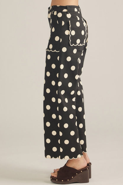 Polka Dot Wide Leg Pants