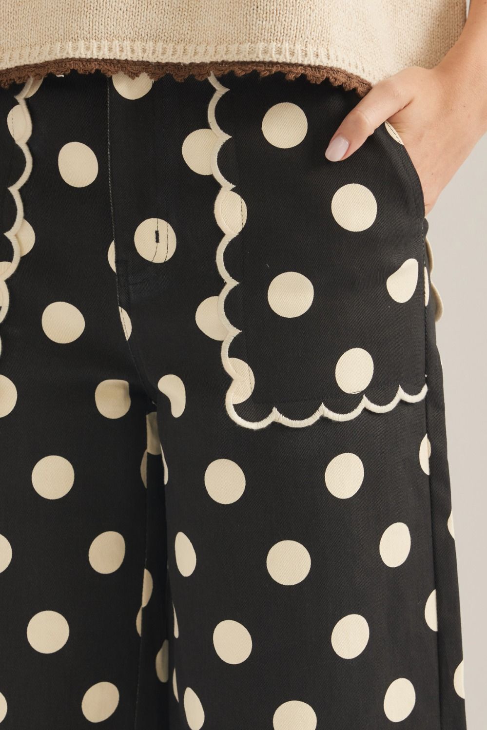 Polka Dot Wide Leg Pants