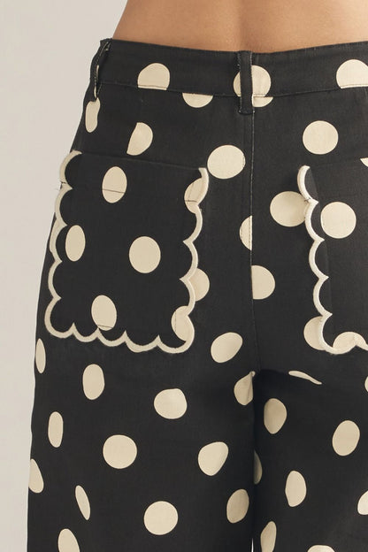 Polka Dot Wide Leg Pants
