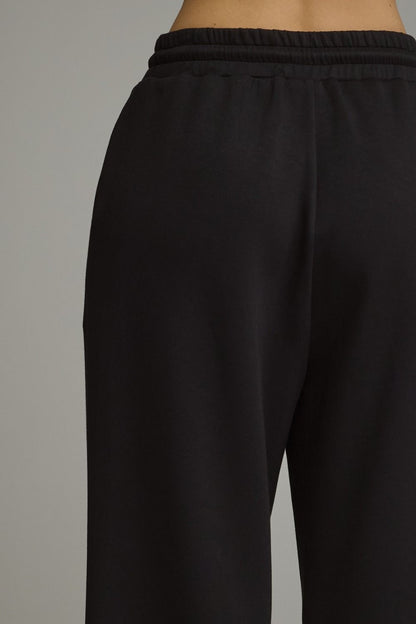 Elastic Waistband Scallop Hem Pants