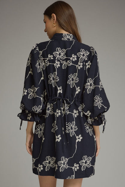 Floral Balloon Sleeve Mini Dress