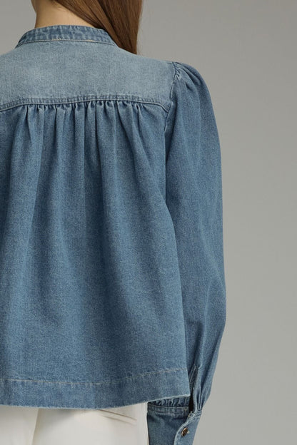 Puff Sleeve Denim Jacket