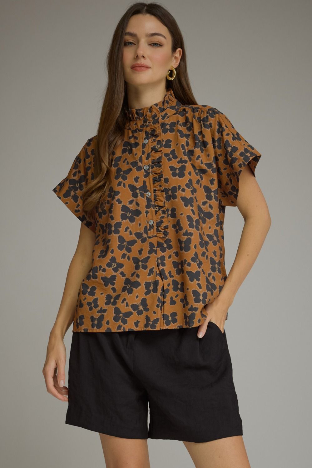 Floral Print Short Sleeve Top 