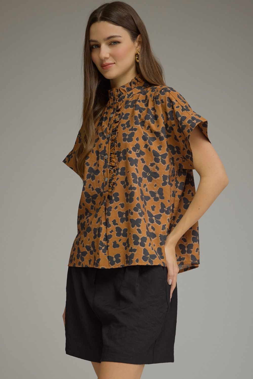 Floral Print Short Sleeve Top 