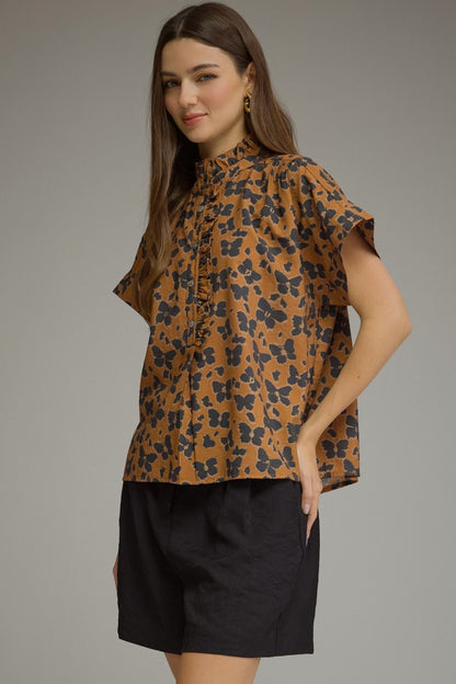 Floral Print Short Sleeve Top 