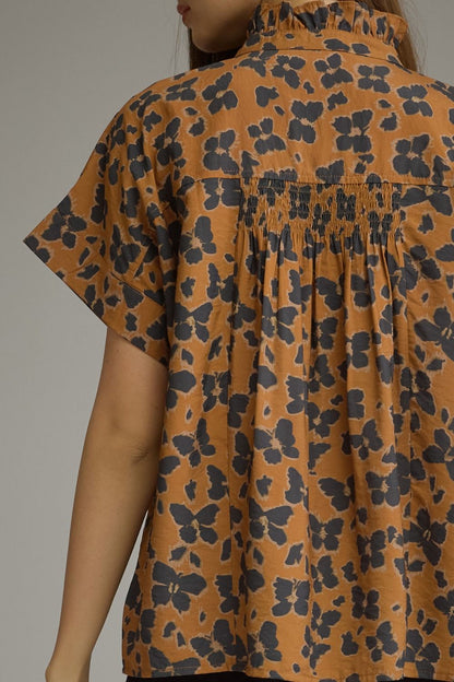 Floral Print Short Sleeve Top 