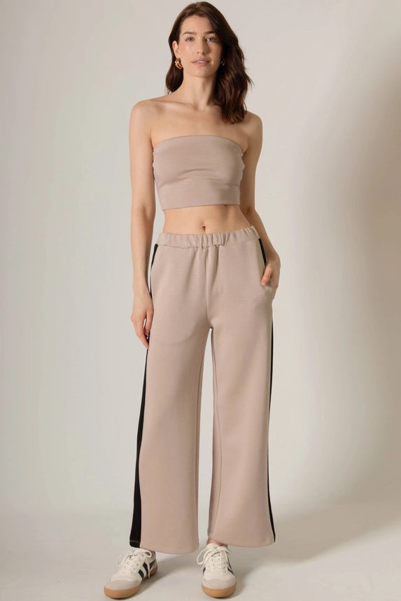 Butter Modal Side Stripe Wide Leg Pants