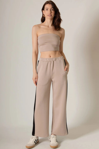 Butter Modal Side Stripe Wide Leg Pants