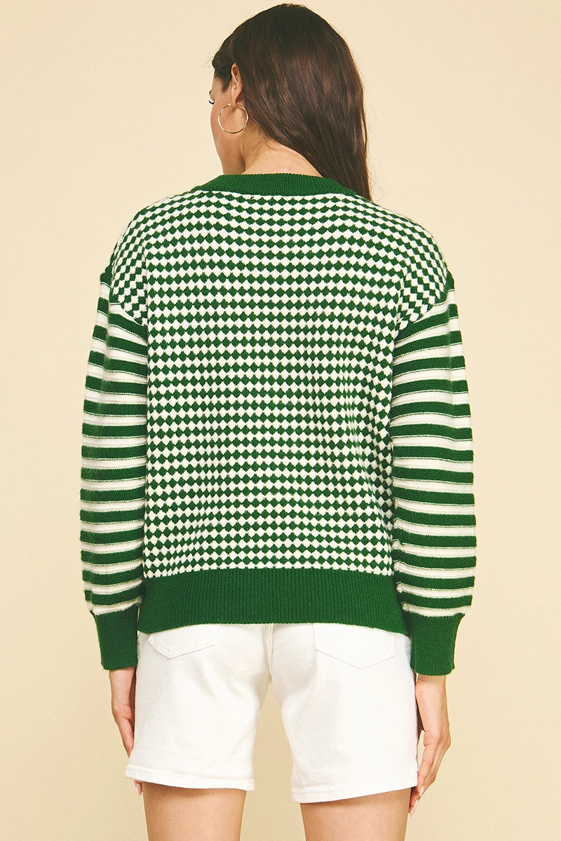 Contrast Knit Sweater Top 