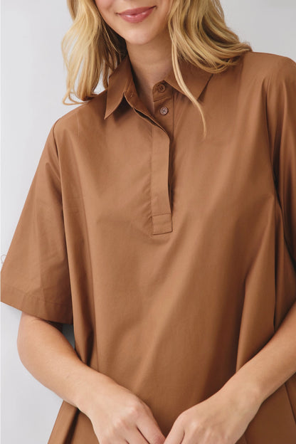 Solid Shirt Mini Dress