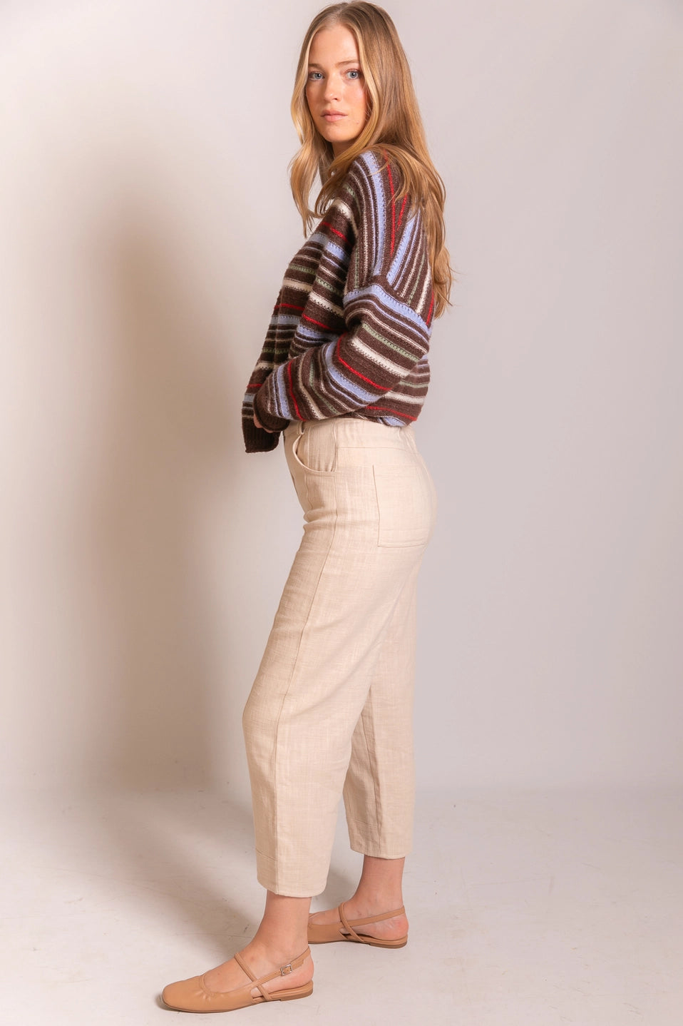 Ramie Cropped Trousers