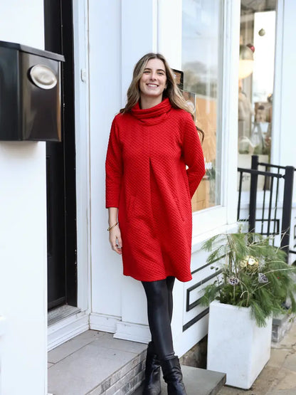 Vickie Quilted Dress with Pockets