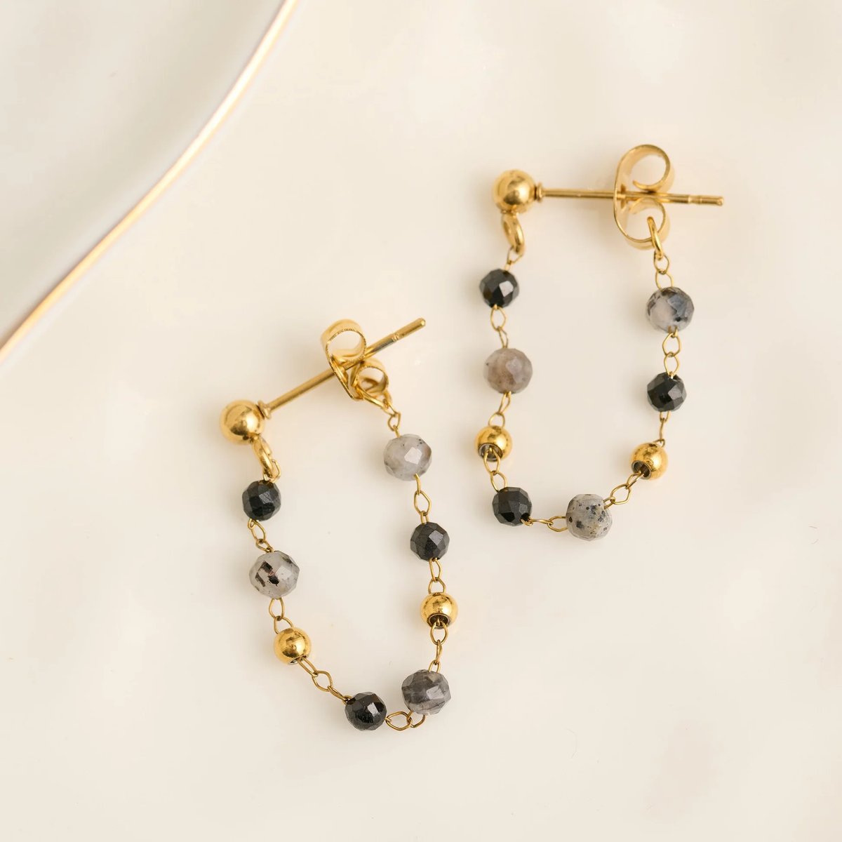Narelle Waterproof Genuine Apatite Beaded Dangle Earrings