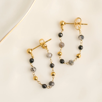 Narelle Waterproof Genuine Apatite Beaded Dangle Earrings
