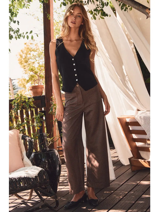 Wide Leg Plaid Pants