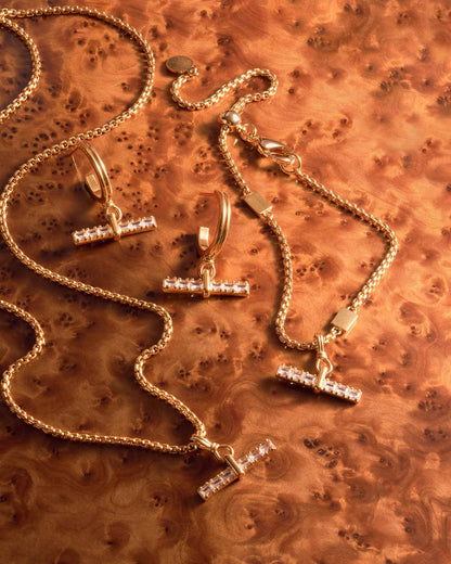 Lustre Waterproof Gold T-Bar Bracelet