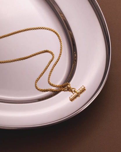 Lustre Waterproof Gold T-Bar Necklace