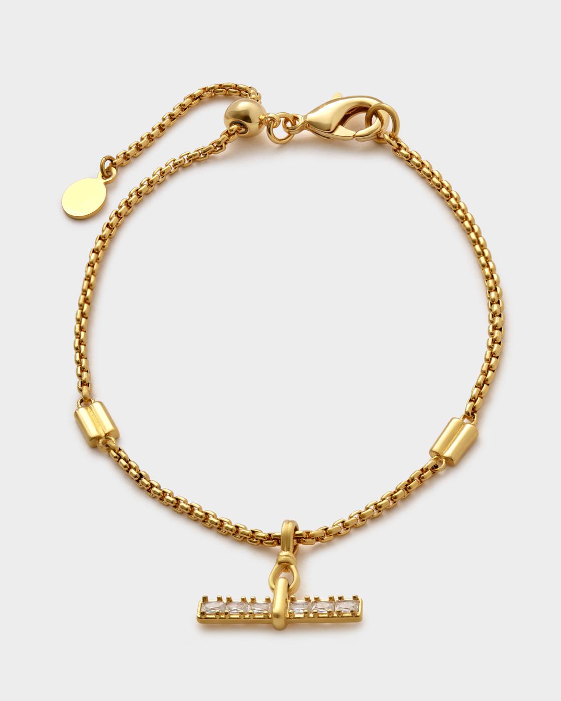 Lustre Waterproof Gold T-Bar Bracelet