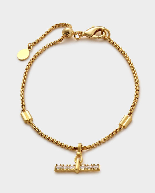 Lustre Waterproof Gold T-Bar Bracelet