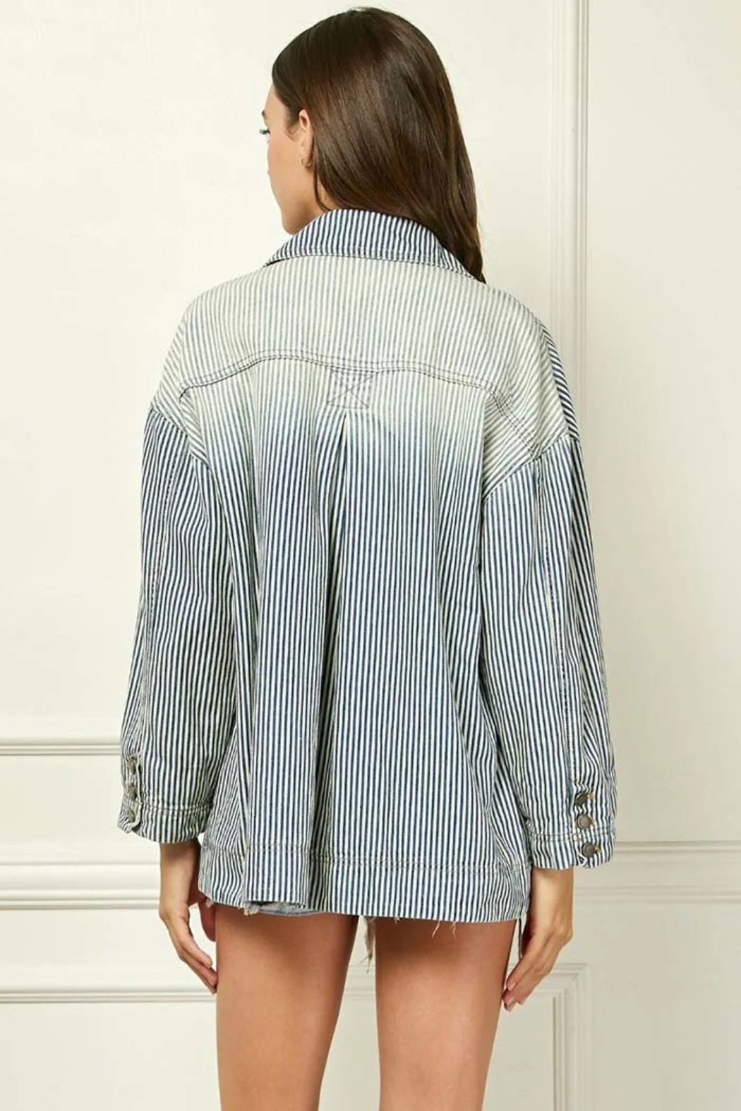 Striped Blazer Utility Jacket