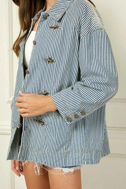 Striped Blazer Utility Jacket