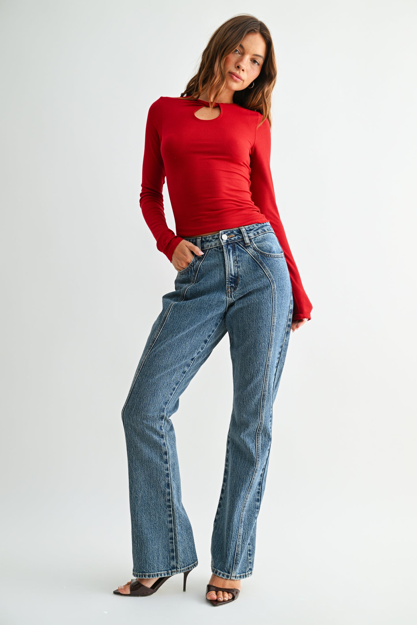Seamed Bootcut Jeans